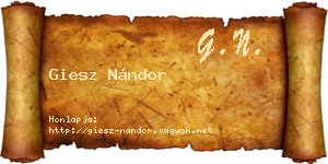 Giesz Nándor névjegykártya