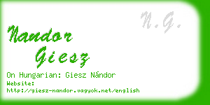 nandor giesz business card