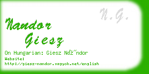 nandor giesz business card